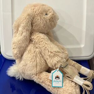 Jellycat smudge rabbit backpack